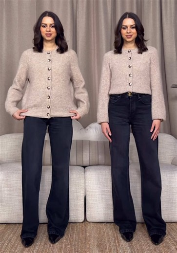 How to crop your cardigan 🤯 | Would you try this styling hack? 🤍 A must-save for later #stylinghacks #styling #cardigan