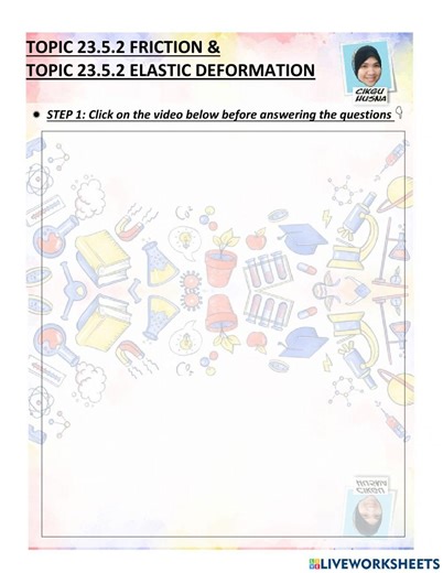 Friction and spring extension worksheet