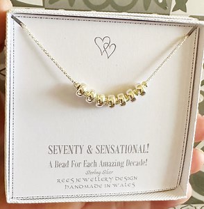 70th Birthday Gifts for Women, 70th Birthday Necklace, Sterling Silver Milestone Gift Idea for Wife, Sister, Grandma, Best Friend, Custom - Etsy
