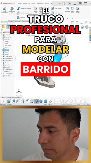 ✨ Introducción al Barrido en SolidWorks El Barrido es la herramienta que te permite crear geometrías complejas siguiendo un recorrido exacto. Si estás empezando, esta función será tu puerta de entrada para diseñar tuberías, perfiles especiales, mangueras, manillas, estructuras curvas y cualquier forma que siga un camino. Pero aquí está el problema: Muchos principiantes fallan porque no entienden cómo debe construirse el perfil, el recorrido, o cómo evitar los típicos errores de torsión y fallos 