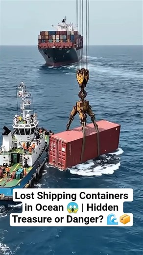 Lost Shipping Containers in Ocean 😱 | Hidden Treasure or Danger? 🌊📦#shorts #viral #facts #foryou