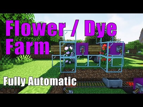 Minecraft Flower Farm Tutorial | Fully Automatic (2 high) Flower / Dye Farm