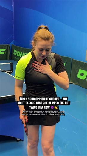 Funny Table Tennis Moment: Choking Opponent's Misstep