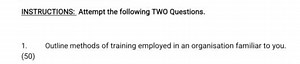 Outline the methods of training employed in an organisation fam... | Filo