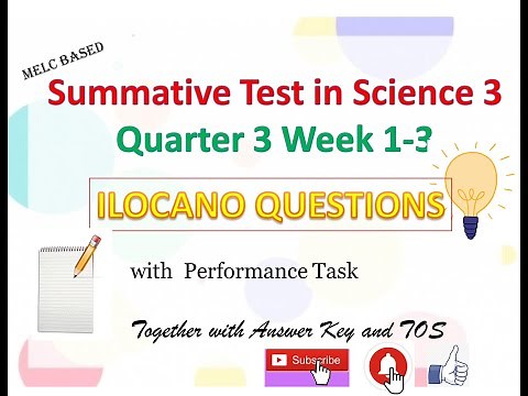Grade 3 Science Quarter 3 Week 1-3 Summative Examination with TOS MTB Ilocano