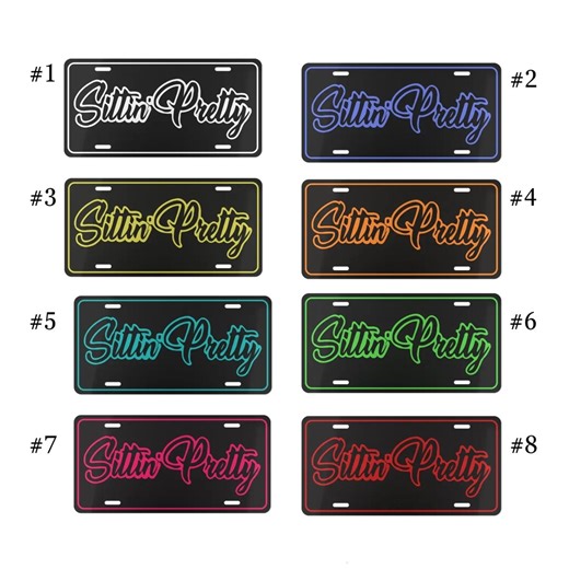 Sittin' Pretty License Plate, Neon Style Front Car Tag, Cute Car Accessories for Women, Vanity Plate, Car Girl Gift, Truck Accessories - Etsy