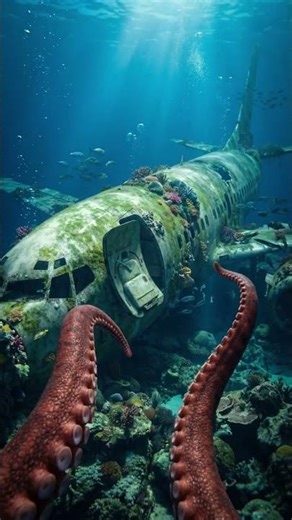 Octopus POV Deep Sea Discovery—A Sunken Plane Wreck Hiding a Dark Secret