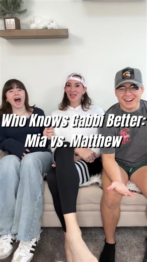 Gabbi Alon Tuft on Instagram: "Mia or Matthew - who’s winning?? Would you have gotten and of these questions right? #family #fun #comedy"