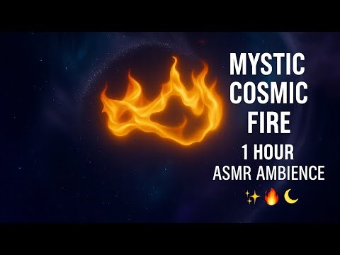 Mystic Cosmic Fire ASMR 🔥🌙 | 1 Hour Deep Space Sleep Ambience