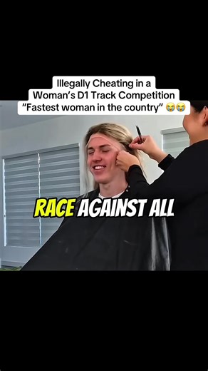 Bro went up against “the fastest woman in the country” 😭😭#prank #funny #fyp #viral