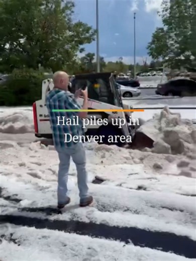 Description: Severe thunderstorms dropped inches of hail in parts of the Denver metro area on Monday — so much that in some places, crews used plows to clear it.