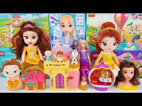 Disney Princess Elsa and Belle Toys Collection Unboxing ASMR | Elsa Styling Head, Belle Castle Toy