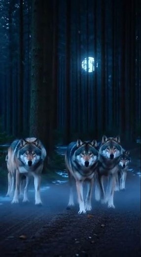 Lone Wolf Howling Under the Full Moon – Epic Night Wildlife Scene#Wolf #Wildlife #Nature #Night