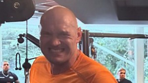 Tyson Fury shows off lean shape in gym as he trains for Oleksandr Usyk rematch