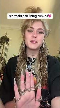 Mermaid hair tutorial with clip-in extensions #hairtutorial