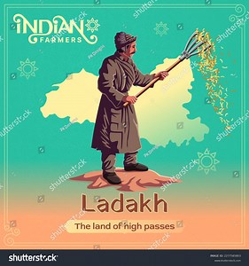 Ladakh Farmer Vibrant Vector Illustration Depicting Stock Vector (Royalty Free) 2277585803 | Shutterstock