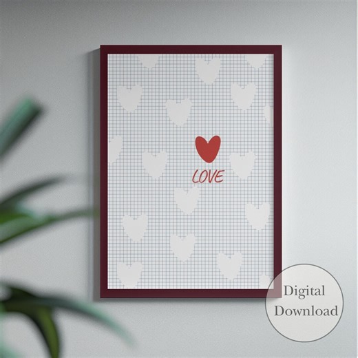 Heartbeat of Love: Vintage Love Poster - Etsy
