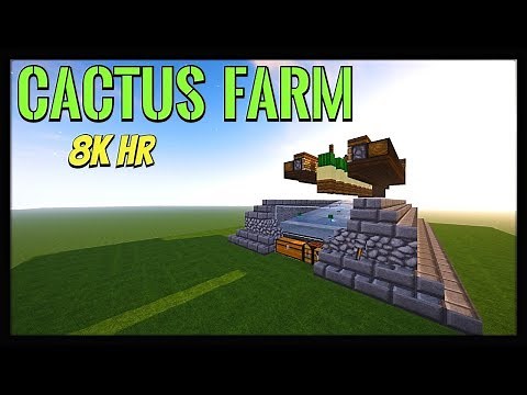Minecraft Tutorial : Cactus Farm- stack every 30 seconds & NO lag