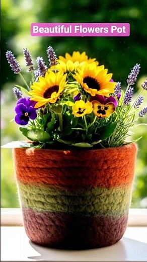 Knitted Flower Pot#DreamScreenAI