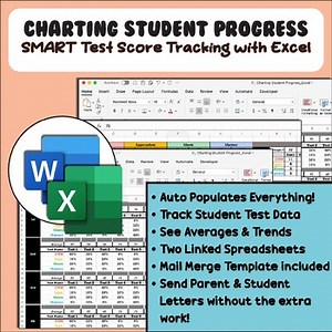 SMART Charting Student Progress Test Data Tracking with Excel&Word