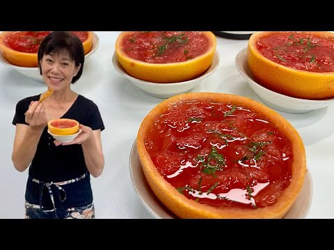 Grapefruit Jelly - Japanese Cuisine - Vegetarian Dessert - Kumiko Recipe