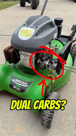 Double the carbs, double the power? #carburetor #mower #lawnmower