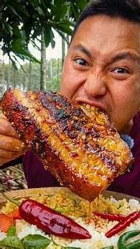 Giant Pork Belly Portions #mukbang #eating #foodvideo