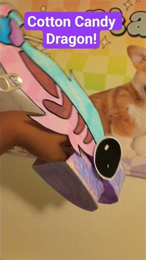 Cotton Candy Dragon! #dragonpuppets #paperart #paperdragonpuppet ‪@Criosphinx.‬