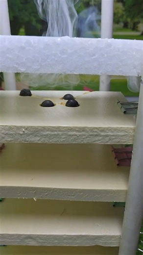 Oddly Satisfying 1000 °C Hot ball vs thermocol tower 😱. #shorts #asmr #experiment