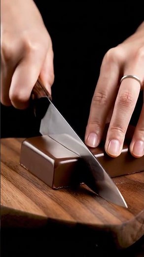 Cutting Glossy Chocolate Fudge Smooth ASMR Cutting