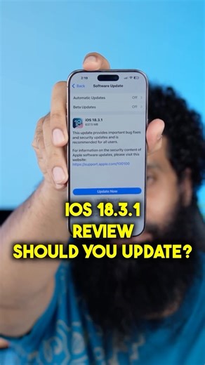 Nabeel Nawab on Instagram: "iOS 18.3.1 review. Should you update to iOS 18.3.1? #ios18 #ios18features #ios1831"