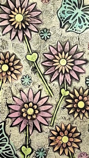 Easy Layered Gelli Print Flowers 🌺 #gelliprinting #easy #butterfly #junkjournal #artandcraft