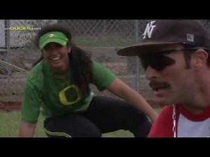 Domingo Ayala Visits Oregon Softball