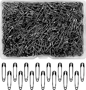 Black Mini Safety Pins - 500PCS, 19mm Tiny, Bulk for Clothes, Crafting, Sewing, Jewelry Making, Arts & Craft