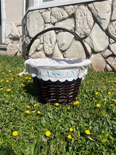 Personalized Cross Easter Basket | Christian Easter Basket | Custom Name Easter Basket | Religious Easter Basket | Embroidered Easter Basket - Etsy