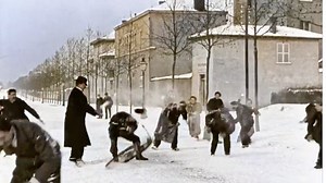 An Enhanced Colorized Remaster of the Iconic 1897 Louis Lumière Film ‘Bataille de Nege’ ('Snowball Fight')