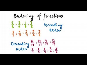 Fractions in Ascending Order | Fractions in Descending Order | Ordering of Fractions