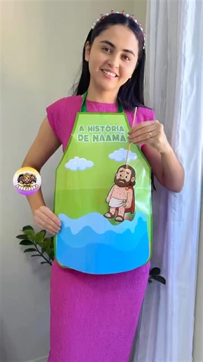 Criança Adoradora / Ministério Infantil on Instagram: "História Bíblica Naamã: Avental + Atividade ❤️ Comente EU QUERO para receber o link ✅ NO ARQUIVO CONTÉM: – AVENTAL MONTADO COM 4 FOLHAS A4 + TODAS AS IMAGENS COMPLEMENTARES: NAAMÃ, ELISEU, RIO JORDÃO, ESPOSA DE NAAMÃ E SERVA. – ATIVIDADE INTERATIVA COM COPO DESCARTÁVEL: O MERGULHO DE NAAMÃ (COLORIDA E PARA COLORIR). MATERIAL PRONTINHO PARA IMPRESSÃO – 13 PÁGINAS. Papel utilizado Glossy fotográfico 180g. O PDF do material está custando apenas
