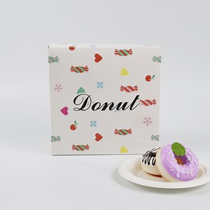 Folding Flat Cardboard Cookie Sweet Box Packaging Custom Print Party Dessert Donut Paper Box