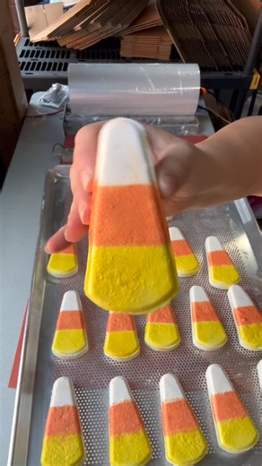 31K views · 570 reactions | Shrink wrapping my candy corn bath bombs! These will be available this Friday, August 22nd! https://eartherella.com/collections/august-22nd-fall-release-2 | Eartherella Soap & Candle Co., LLC | Facebook