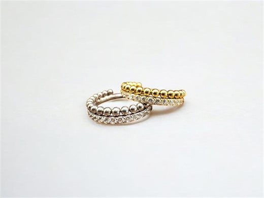 G23 Titanium CZ Hoop Piercing: Conch, Helix, Tragus - Etsy