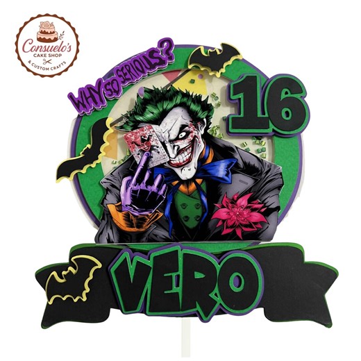 Joker Cake Topper, Birthday Cake Topper, Joker Party Supplies, Joker Party, Joker Birthday, Joker Theme, Joker Decorations - Etsy