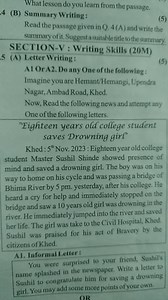 What lesson do you learn from the passage.4 (B) Summary Writin... | Filo