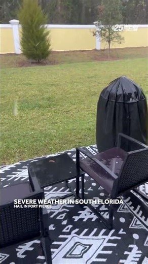 Hail in Fort Pierce during severe storms in South Florida