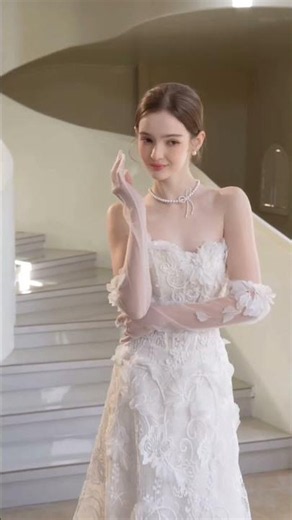 Flawless | 3D beaded flower 🌺 details, all lace fairy wedding 💒 dress || #love #shorts #tranding