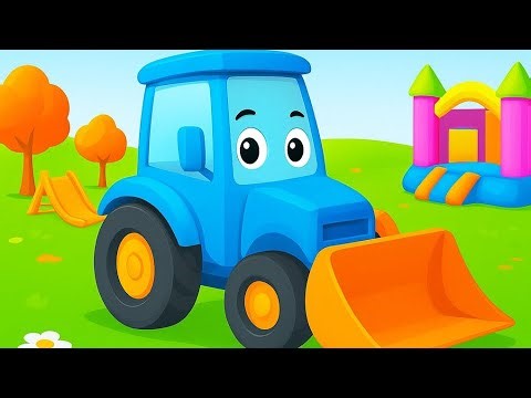 🚜 Cartoon Roller Car for Kids | Funny Construction Vehicles Learning Video