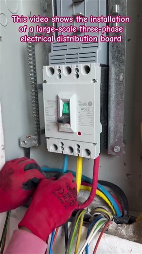 Installing a Main Circuit Breaker and Panel Interior #ElectricalWork #ElectricianLife #ThreePhase