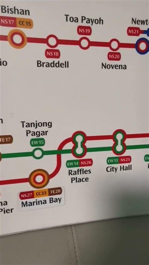 Showcase of the MRT Map usually showed in trains (Preserved from 317/318) #singapore #metro #mrt