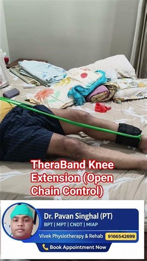 TheraBand Knee Extension (Open Chain Control) #aclreconstruction #physiotherapist