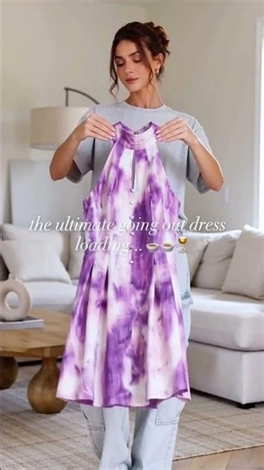 Going Out Essential: Purple Tie-Dye Halter Cutout Mini Dress 💜✨🍸
